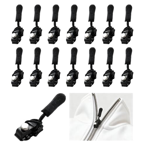15 pièces Curseur fermeture éclair, réparation fermeture éclair - Disponibles en 3 tailles (S, M, L) pour une installation sans outil - conviennent parfaitement aux...