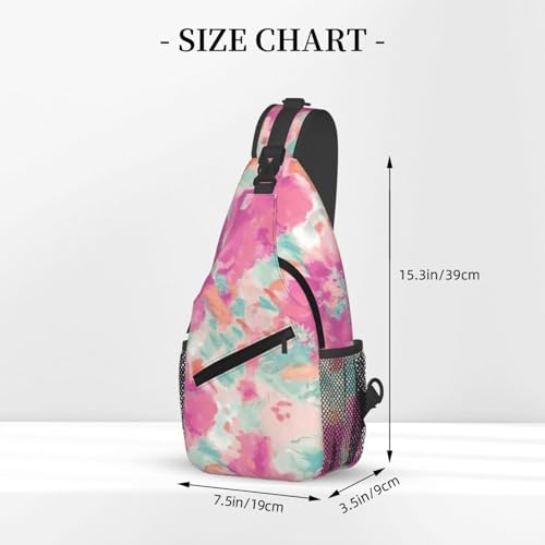 Flower Pattern Crossbody Bag Lightweight Sling Backpack Shoulder Bag for Travel Hiking Chest Pack for Men Women3