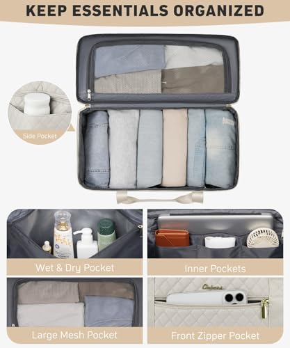 Weekender Bags for Women, Wide Open Large Travel Duffle Bag with Shoe Compartment, Overnight Hospital Bag For Women Labor Delivery, Carry on Bag Personal Item Travel Bag with Wet Pocket3