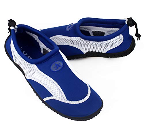 Zapatos de Agua, Zapatillas para Buceo Snorkel Surf Piscina Playa Vela Mar Río Aqua Cycling Deportes Acuáticos, Calzado de Natación Escarpines para Hombre Mujer Unisex (Azul, Numeric_41)