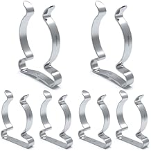 3-H Boat Hook Holder 2 Pack - 1 1/2 Inch Spring Clips 4 Pack - 5/8 inch Spring Terry Clips for Pole, Hook, Gaff, Fishing Rod, Oar, Paddle, Brooms, Mop Handle