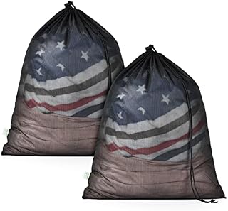OTraki Mesh Laundry Bags with Handles 2 Pack 16 x 20 inch Reusable Washing Laundry Net for Washing Machine Large Fine Mesh Wash Bag with Zipper for Delicates Clothes College Dormitories Apartments