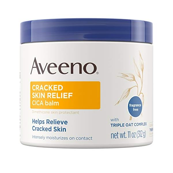 Aveeno-Cracked-Skin-Relief-CICA-Balm-with-Triple-Oat-Complex-Moisturizing-Dimethicone-Skin-Balm-Fragrance-Free-11-Ounce Aveeno Cracked Skin Relief CICA Balm with Triple Oat Complex Moisturizing Dimethicone Skin Balm, Fragrance Free, 11 Ounce