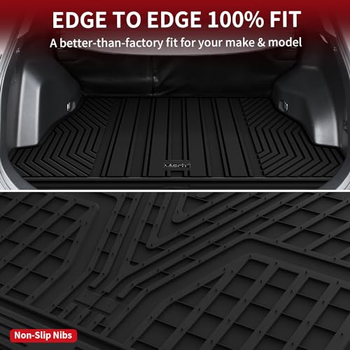 Image of LASFIT Cargo Trunk Mat for Toyota RAV4 2019-2025 (Include Hybrid) | 100% TPE All Weather Rear Trunk Cargo Liner Custom Fit Waterproof RAV 4 Cargo Tray Automotive Accessories, Black