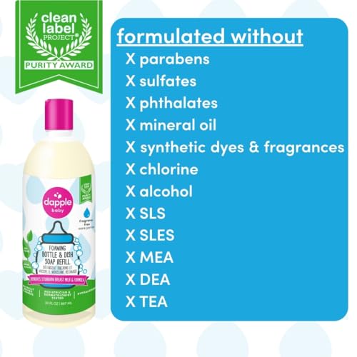 Image of Dapple Baby Foaming Dish Soap, Refill, Unscented, 30oz (2 Units) (Pack of 2)