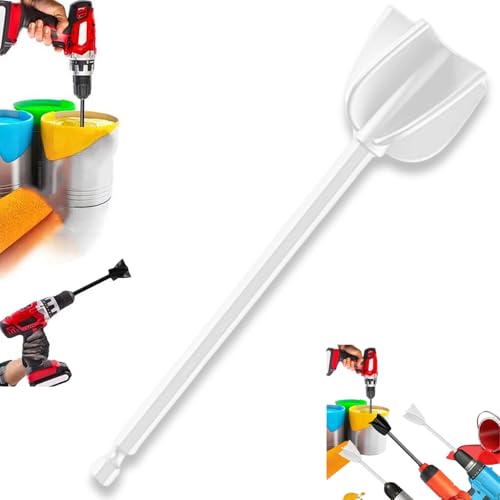 White Helix Paint Mixer Drill Attachment