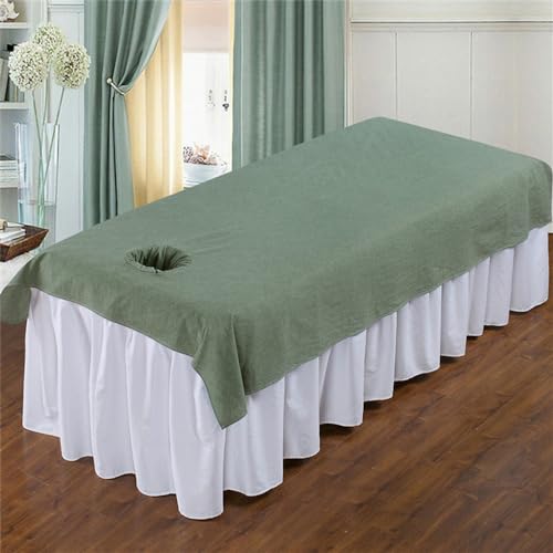 Morbuy Massageliege Laken mit Gesichtsloch, Handtuch für Massageliege, aus Baumwolle Weich Einfarbig Waschbar Spannbetttuch für Massageliege Schönheitsbett Spa Schönheit (Grün,80x200cm) Morbuy Massageliege Laken mit Gesichtsloch, Handtuch für Massageliege, aus Baumwolle Weich Einfarbig Waschbar Spannbetttuch für Massageliege Schönheitsbett Spa Schönheit (Grün,80x200cm)