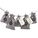 Frau WUNDERVoll® Stoff Adventskalender zum Befüllen Schneeflöckchen grau Stoffbeutel, Ziffern...