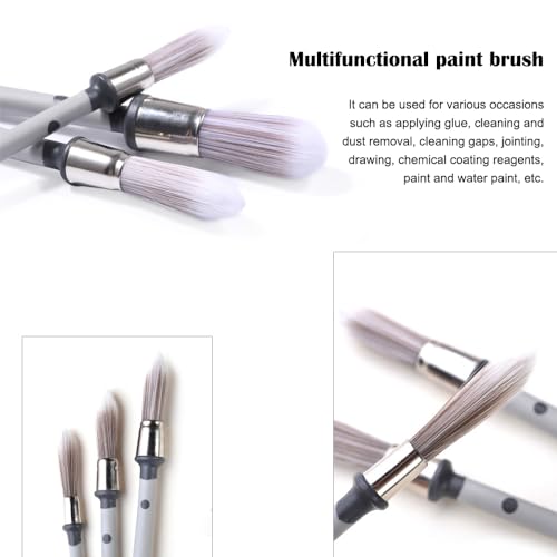 Hsthe Sea 3 Stück Rund Lackierpinsel Spitz Fein Malerpinsel Fensterrahmen Rundpinsel Bogen Ringpinsel Zum Fenstern und Türen Profilen Hauswandkanten Präzise Arbeiten Pinsel