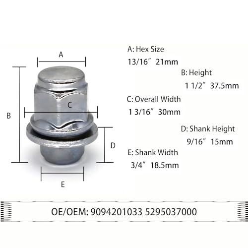 Tuercas de rueda de acero para Toyota Corolla Matrix Echo 2