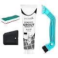 PentaUSA Grout - Black Tile Grout Repair Kit with Grout Removal Tool, Fast Drying Black Grout Repair Kit Bundle Set with Remover Saw, Sponge and Cleaner (Black 8.8 Oz - 250gr)