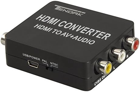 Tendak HDMI to AV 3RCA Video Converter with Audio Extractor + Toslink SPDIF Coaxial Audio Adapter Supporting PAL/NTSC for Xbox PS4 PS3 TV STB VHS VCR Camera DVD