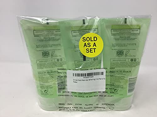 Simple Facial Wash Gel, Refreshing, 5 Oz (Pack Of 3) #TOP3