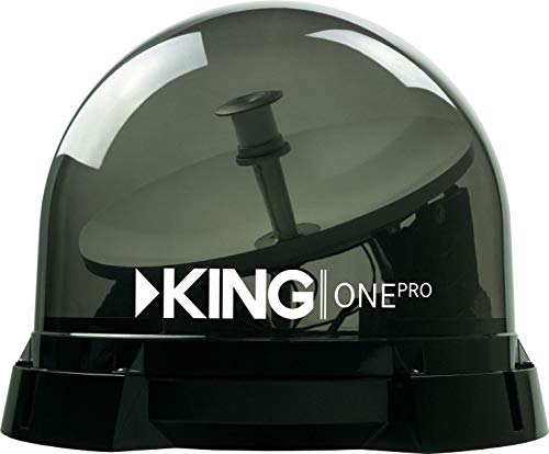 KING KOP4800 One Pro Premium Satellite TV Antenna - Works with Dish, DIRECTV, or Bell (Canada), Western Arc Satellites, Clear (Smoke)