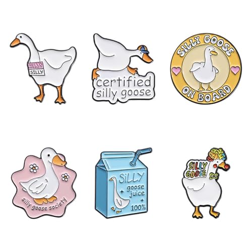 Image of Funny Animal Enamel Pins Set Corgi Frog Goose Cat Themed Badge Pins for Backpack Novelty Lapel Pins for Clothes Cartoon Brooches for Hats Bags Jackets