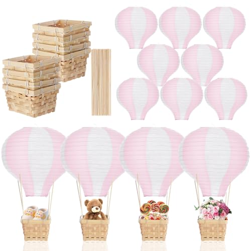 Meooeck 8 Sets Hot Air Balloon Table Centerpieces 11.8'' Paper