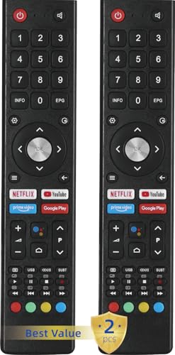 Paquet de 2 télécommandes de Remplacement compatibles avec Changhong ChiQ SABA Smart TV GCBLTV02ADBBT