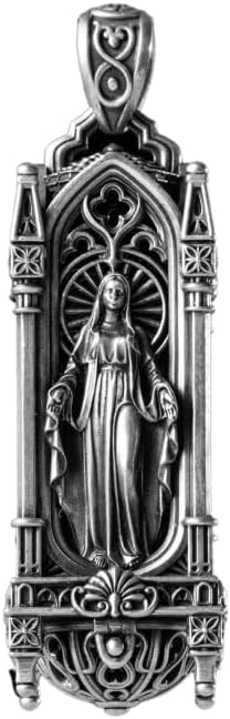 COPPERTIST.WU Sanctum Pendant Gothic Cathedral Mary Pendant NecklaceJewelry Gift for Women Mom