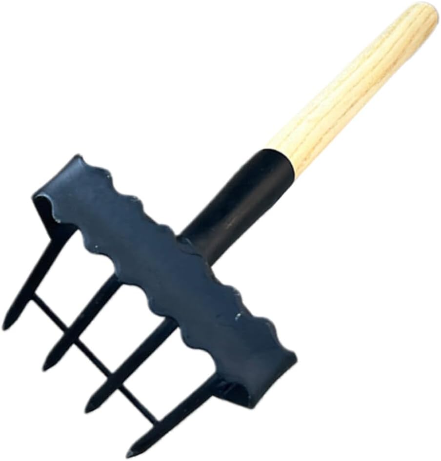 Yardwe Garden Hand Rake Portable Rake for Digging Weeding and Loosening Soil Compact Gardening Tool for Lawn Garden and Outdoor Use Design