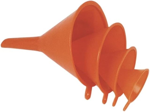 Brüder Mannesmann M 455-4 Zestaw Lejków, Pomarańczowy, 4 Sztuki