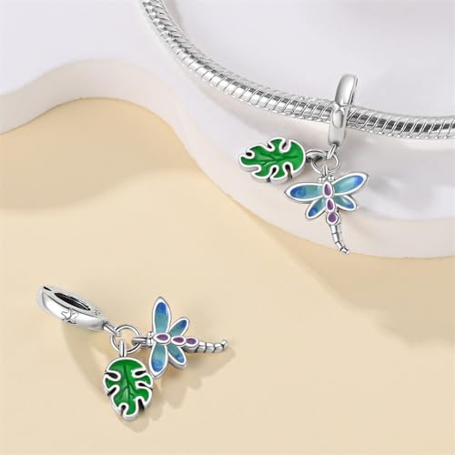 Image of ARTCHARM Ladybird Cat Bow Dragonfly Pendant 925 Sterling Silver with Enamal Good Luck Bead fit Bracelets Charms,Christmas Valentine Mother's Day Gift for Women Girls