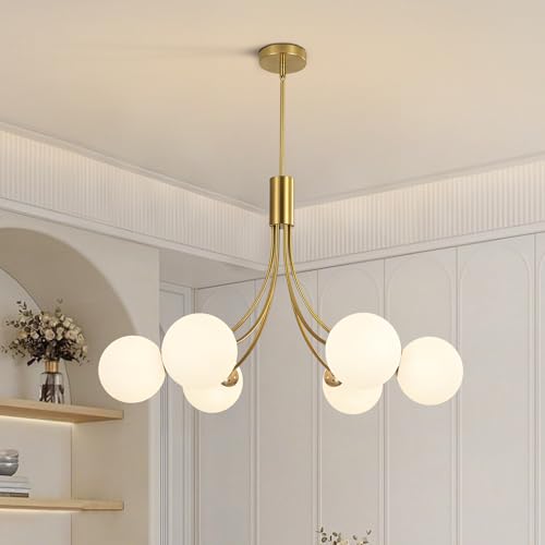 Lustre Sputnik pour salon design avec suspension 6 lampes