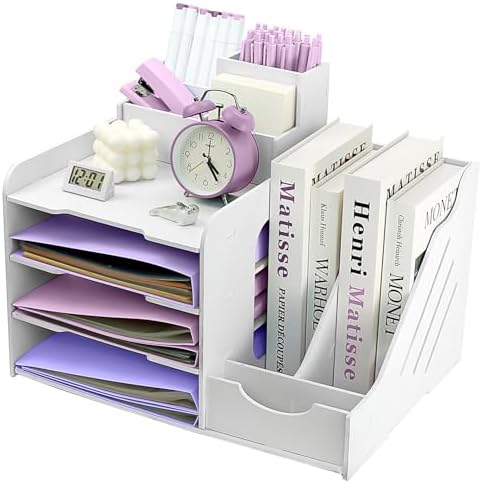 HMXLJJY Letter Tray Organiser, A4 Paper Filing Trays, 5-Tier Office ...