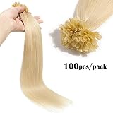 Produkt Details: Haarlänge 40cm-55cm, 1g per Strähne, Gesamtes Haargewicht 100g, 100 Strähen in einer Packung. Normalerweise ist eine Packung genüg für volle Haarverlängerung.