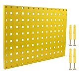 SHERCHPRY Galvanized Steel Pegboard Wall Storage Rack 50x35 Inch Multi-Functional Tool Organization Panel Heavy Duty Hanging Board for Garage Workshop