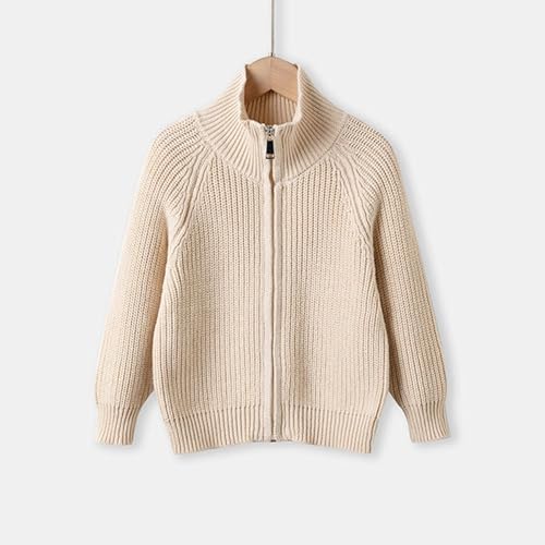 Girls Ribbed Knit Coats Zip up Crochet Cardigan Jackets Teen Kids Plain Long Sleeve Breathable Sweater Clothes3