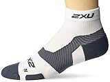 2XU Vectr 1/4 Crew Sock, White/Grey, Large