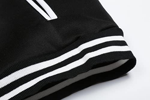 Image of Varsity Jacket Women Men's Baseball School Uniform Button Up Unsex Adult Long Sleeve Coat Fashion Jacket