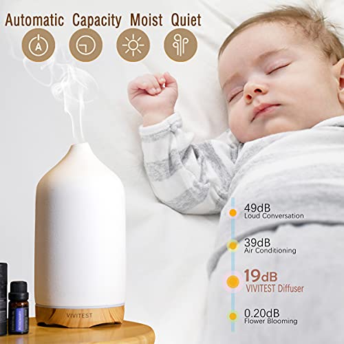 Vivitest Aromatherapy Diffuser,250Ml Ceramic Ultrasonic Essential Oil Diffuser For Aromatherapy (250Ml) #TOP4