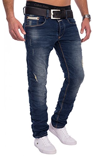 Uomo Jeans Denim Stretch Distrutta H1543