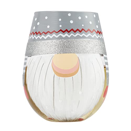 Enesco Designs By Lolita Holiday Sweet Gnome Hand-Painted Artisan Stemless Wine Glass, 20 Ounce, Multicolor #TOP1