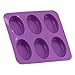 Silicone Soap Molds, Cake Baking Mold, 6 Grids Silicone Mold for Home Handmade Soap and Cake Making(Oval crown)