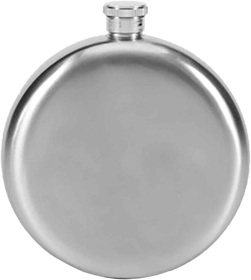 5oz/8oz Round Whiskey Flask Portable Stainless Steel Wine Flask, Mini Flasks Liquor Pocket Container for Drinking Thickening Hip Flasks