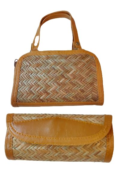 Shital Pati Full Chain Clutch And Heart Sling Combo Bamboo Bag Eco-Friendly Specially for Ladies (Combo Of 2)-image-42