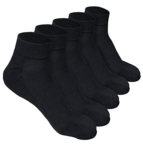 LOURYN KOULYN® Bamboo Socks for Men | Quarter Length | Odour-Free & Breathable | Padded Base & Anti-bacterial | Cotton Socks