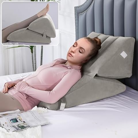HOMBYS Adjustable Inflatable Bed Wedge Pillow Cover