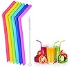 Kaishuai bubble tea rietjes,draagbaar,Siliconen rietjes, herbruikbaar smoothie-rietje, afsluitbaar rietje met…