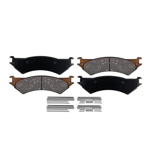 Image of Detroit Axle P-802 Replacement for Ford E-250 Econoline Club Wagon E-350 Super Duty REAR Ceramic Disc Brake Pads w /Hardware - 4pc set