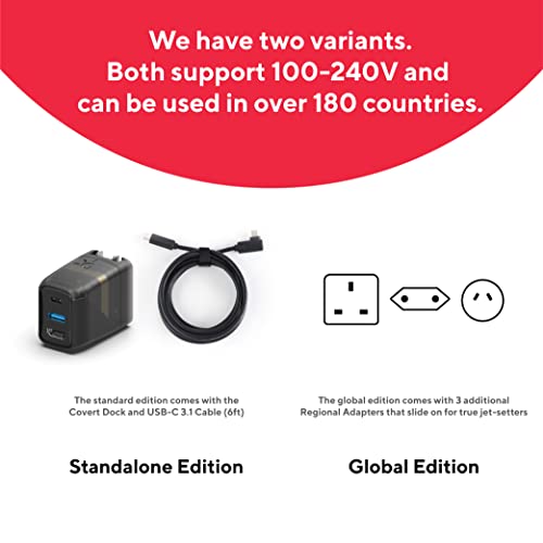 Genki Global Covert Dock For Nintendo Switch - Ultra Portable Dock And Usb-C 3.1 Cable For Tv Docking & Charging, Additional 3 Regional Adapters Included #TOP5