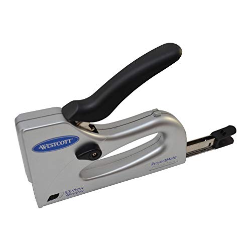 Westcott 16703 Mehrzweck Handtacker, ergonomischer Griff, silber