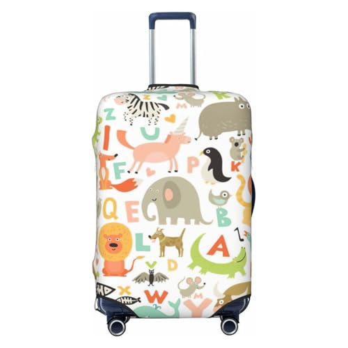 Zoo Alphabet Animal Print Luggage Suitcase Cover Protector Luggage Washable Covers With Concealed Zipper