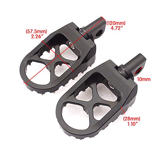 MIGHTYDUTY Wide Foot Pegs, Motorcycle Foot Pegs Universal Modified Screw Non-slip CNC Pedal Foot Front and Rear Aluminum Alloy for harley Dyna Softail 883 (black)