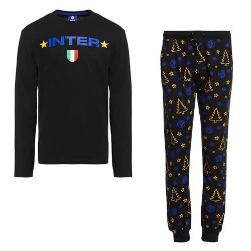Inter Pigiama Xmas, Unisex Bambino, Nero, 10 Anni, Blu