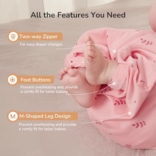 Image of Transition Swaddle Sleep Sack, 3-6 Months, 12-18 lb, Arms In /Out, 2-Way Zipper, Moisture-Wicking Fabric, Improves Sleep, Snug Fit, Helps Calm Startle Reflex (Pink Print)