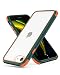 Produktbild MobNano Ultra Hybrid Durchsichtig Handy Hülle für iPhone se 2022 2020 Hülle, iPhone 8 7 Hülle, Stoßfest Bumper Transparent Handyhülle 360 Grad Kantenschutz Silikon iPhone 7 8 SE2 SE3 Case Grün Orange