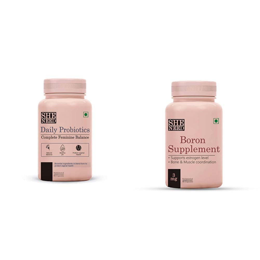 SheNeed Daily Probiotics - Complete Feminine Balance for maintain a healthy balance of good bacter | SheNeed, Boron Supplement 3 Mg For Bone Muscle Metabolism Of Magnesium Calcium Estrogen Production-image-4